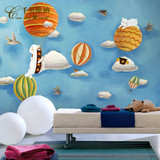 千贝卡通气球壁画 无纺布背景墙壁纸 手绘儿童房卧室幼儿园大墙纸