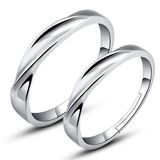 热卖925纯银戒指情侣对戒女韩版饰品结婚戒指一对活口送女友生日