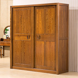 特价榆木衣柜全实木衣柜厂家直销移门木质大衣柜五门衣柜中式家具