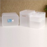 纳川桌面收纳盒 大号带盖多格化妆品收纳盒 塑料透明办公整理盒