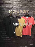 国内专柜正品代购moussy 2016年春夏款V领绑带T恤0109AH80-6010