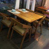 美式乡村复古铁艺实木咖啡餐厅桌椅原木做旧餐厅餐桌书桌酒吧桌