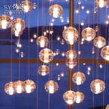 饰源北欧水晶玻璃球吊灯现代创意个性LED单头美式餐厅流星雨吊灯