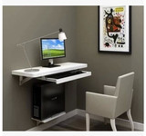 包邮  白色烤漆电脑桌订做简易安装挂墙手提电脑桌 双人电脑桌