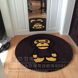 新款时尚个性儿童盾牌米字旗猴子圆形瑜伽电脑转椅地垫可定制地毯