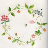 （ 夏季花环）青木和子免画图绣布手工diy欧式刺绣材料包