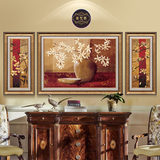 欧式美式客厅三联画沙发背景墙装饰画卧室壁画玄关过道挂画带框