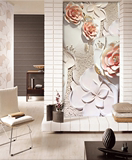 大型壁画墙纸壁画玉雕3D立体浪漫玫瑰花浮雕花走廊过道玄关背景墙