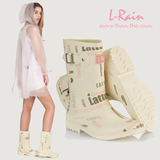 L-Rain春夏新款中筒咖啡冰淇淋淡雅韩版橡胶女雨鞋/雨靴/水鞋