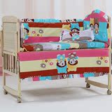 婴儿床实木多功能儿童床宝宝bb床摇篮床可变书桌   可和大床拼接