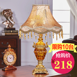 新款奢华欧美式台灯客厅卧室床头水晶灯创意复古公主结婚温馨台灯