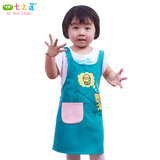 七之莲韩版新款儿童围裙 88027幼儿园卡通可爱画画衣罩衣 可定做