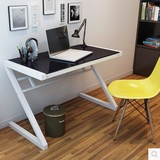 新品简易钢木电脑桌家用学习桌现代书桌子写字式台钢化玻璃电脑桌