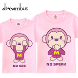梦想巴士短袖t恤情侣装夏装新款韩版卡通粉色猴子印花t恤男女潮