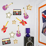 可移除墙贴 吉他 客厅书房背景音乐元素墙壁贴纸吉他店铺装饰贴画