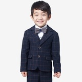 N3C206春季新款韩版儿童装男童西装套装纯色休闲西装小脚裤套装