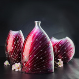 刘云英欧式陶瓷手绘花瓶现代简约创意家居摆件客厅工艺装饰品红色