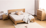 宜家现代简约纯实木白橡木家具双人床新婚1.8米1.5米单人平板床