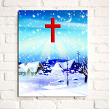 基督教圣诞圣灵十字架耶稣挂画主卧无框画装饰画挂画壁画密度板画
