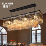 美式乡村创意长方形水晶吊灯个性复古大气酒吧台餐厅客厅led灯具
