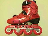 正品德国16款宝狮莱EVO轮滑鞋高端男女成人直排轮滑旱冰鞋黑红色