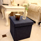 布艺沙发收纳凳正方形折叠储物箱可坐人多功能换鞋凳