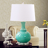 欧式宜家卧室床头台灯温馨创意时尚蓝色玻璃韩式宜家客厅装饰台灯