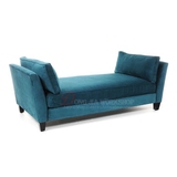 地中海蓝色植绒布艺床尾凳客厅沙发长凳躺椅简约沙发凳可拆洗定制