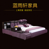 榻榻米布床布艺床软床1.8米布床婚床可拆洗双人床简约现代床抱枕