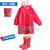 升级新款Smally儿童雨衣雨鞋套装韩国加厚男女童小孩学生雨衣雨鞋