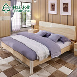 预林氏木业简约现代1.5板式床1.8米双人床小户型主卧成套家具BR2A