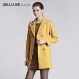 BBLLUUEE粉蓝衣橱冬季新款中长款优雅简约羊毛呢大衣女