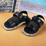 男士厚底凉鞋夏季旅游沙滩鞋日常休闲皮凉拖英伦风船底真皮凉鞋