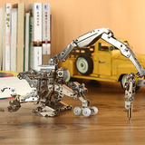 全金属变形机器人工程车勾机玩具车DIY组装铁模型情人节礼物