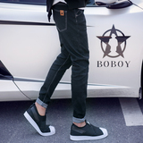 BOBOY男士弹力牛仔裤男2015秋冬季男装裤子直筒修身休闲小脚裤潮