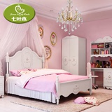七叶木儿童床女孩公主床欧式儿童家具套房组合实木床卧室成套家具