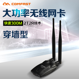COMFAST 快速300M高功率USB无线网卡 双天线wifi信号增强器穿墙