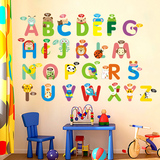 卡通儿童房卧室宝宝量身高贴墙贴纸幼儿园益智早教学习英文字母贴