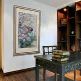 中式古典 白孔雀成双 有框装饰画 客厅沙发墙书房带框壁画挂画