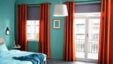 马瑞姆 窗帘，2幅, 橙色/绿色/紫色 *IKEA宜家家居正品代购