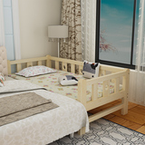 特价定制儿童床带护栏加宽拼接床实木松木加长床沙发床小孩单人床