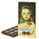 进口俄罗斯巧克力红色十月大头娃娃阿伦卡纯黑泡沫气泡巧克力糖果
