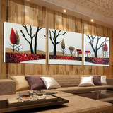 现代简约客厅卧室装饰画风景沙发电视背景墙高档立体浮雕电箱遮挡