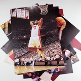 包邮NBA全明星球星挂画詹姆斯海报8张装贴纸壁画墙贴