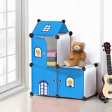 简易创意儿童房卡通组合衣柜玩具衣物整理收纳衣橱百变组装塑料柜