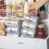日本进口冰箱收纳盒抽屉式易拉罐啤酒可乐收纳筐储物箱塑料整理框