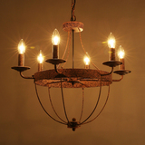 北欧复古工业吊灯美式怀旧客厅酒吧创意铁艺蜡烛餐厅个性艺术灯具