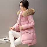 2015新款冬装棉衣女短款棉服韩版修身中长款大码加厚毛领羽绒棉服