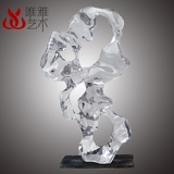 树脂雕塑工艺品抽象现代雕塑摆件透明水晶艺术品创意仿琉璃装饰品