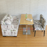 时尚咖啡厅沙发桌椅奶茶快餐店餐桌椅西餐厅甜品沙发卡座桌椅组合